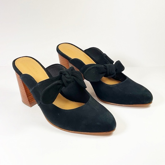 Soludos Lani Bow Suede Heeled Mules - Picture 2 of 10